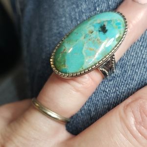 Sterling silver, turquoise stone ring